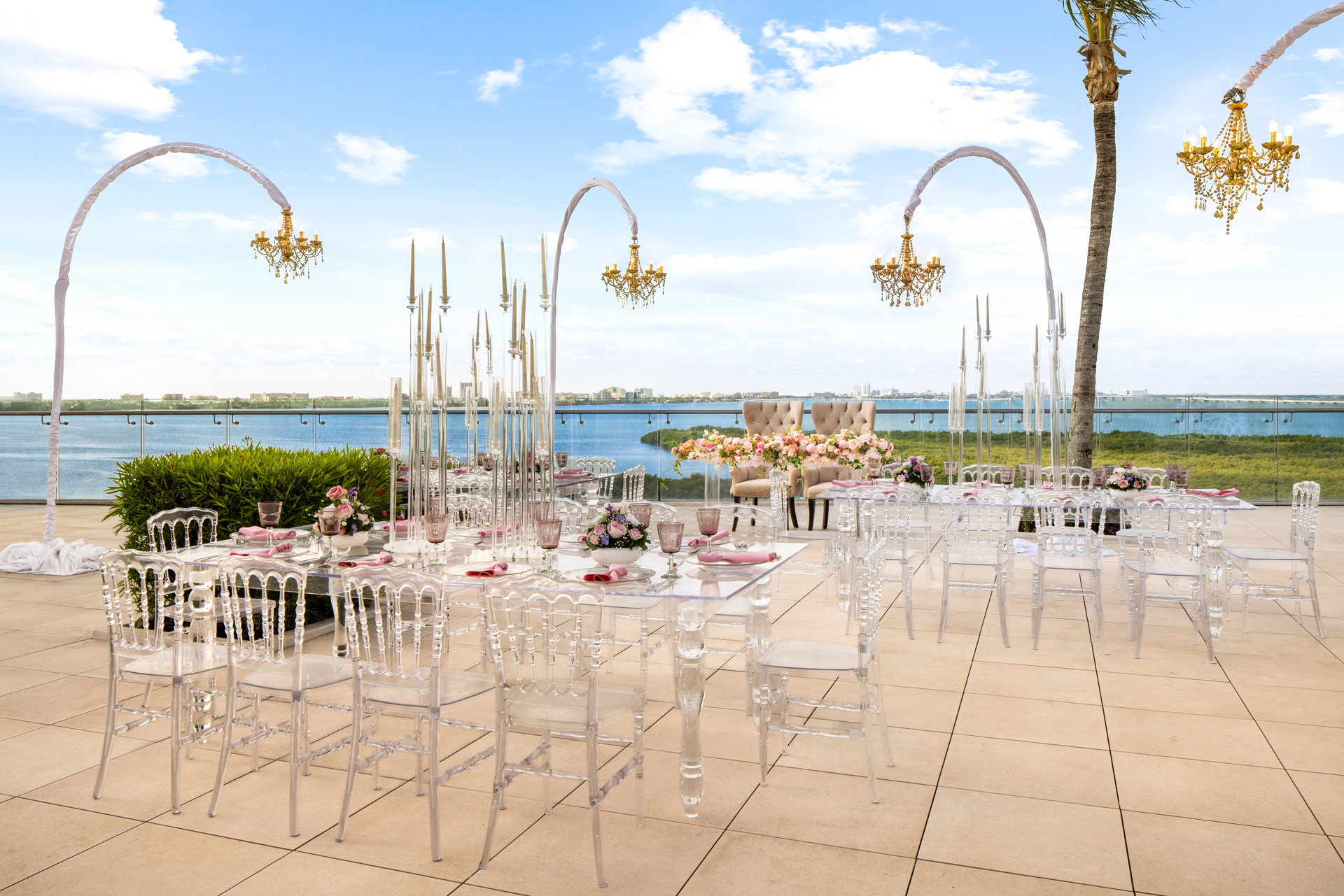 Amàre Cancún Mexico wedding reception setup
