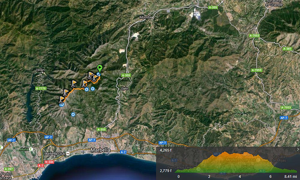 Aufstieg zum La Concha - Marbella Wandern Routen