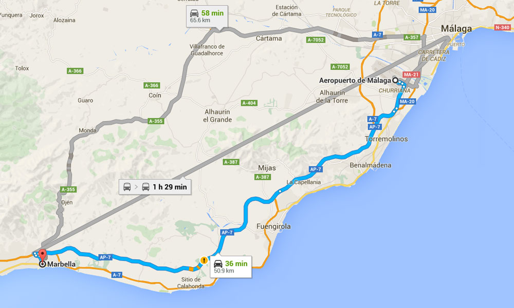 Click to see Malaga - Marbella Map