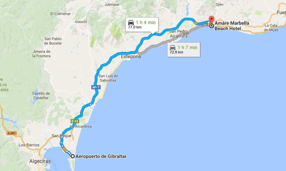 Comment aller à Marbella de Gibraltar - en voiture