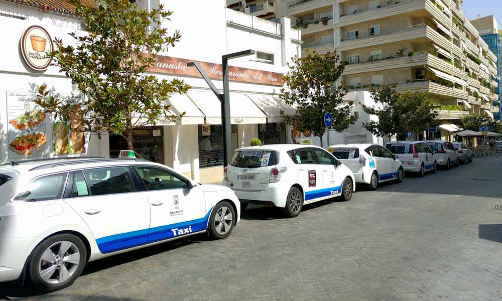 Taxi stand in Marbella