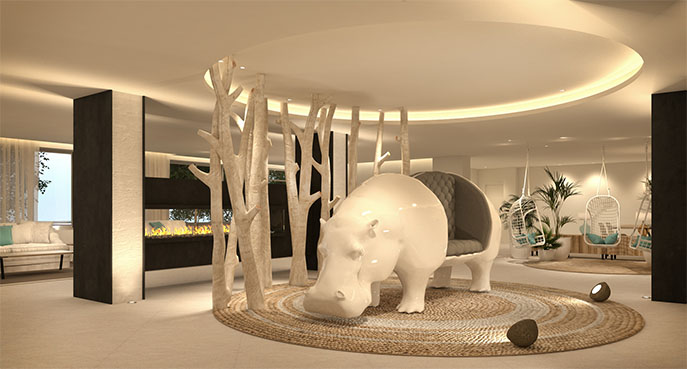 Lobby - Amàre Ibiza, adult holidays Ibiza