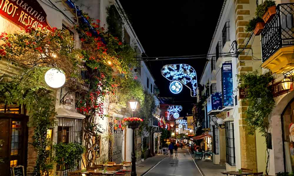 Casco antiguo de Marbella en Navidad