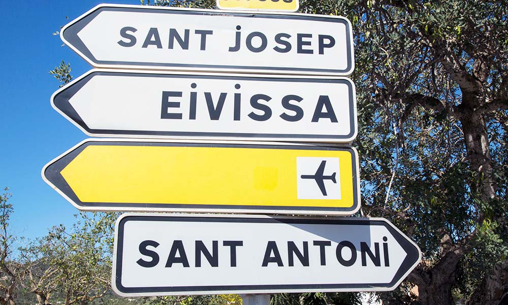 San Antonio Ibiza road signs