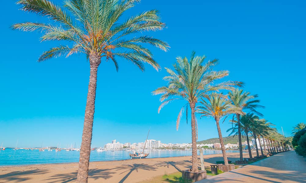 S’Arenal beach and promenade (San Antonio)