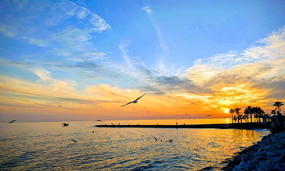 romantic sunset Marbella