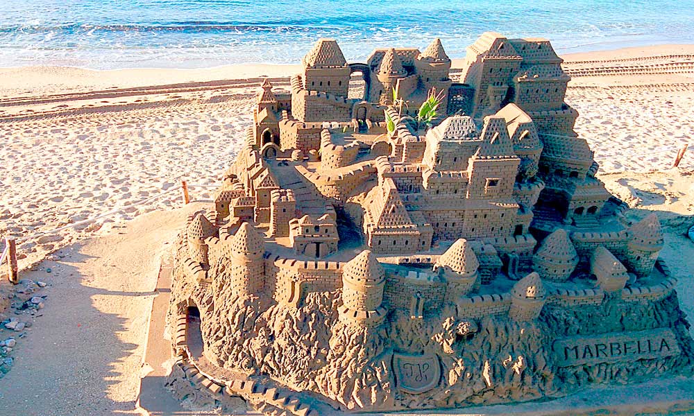 sandcastles on the beach