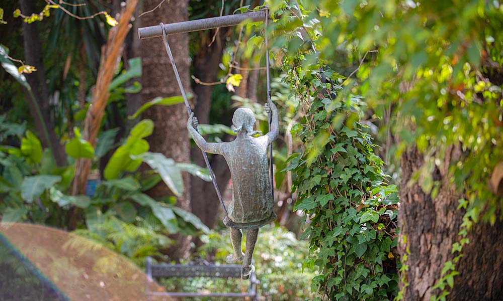 girl on swing statue, Alameda Park Marbella