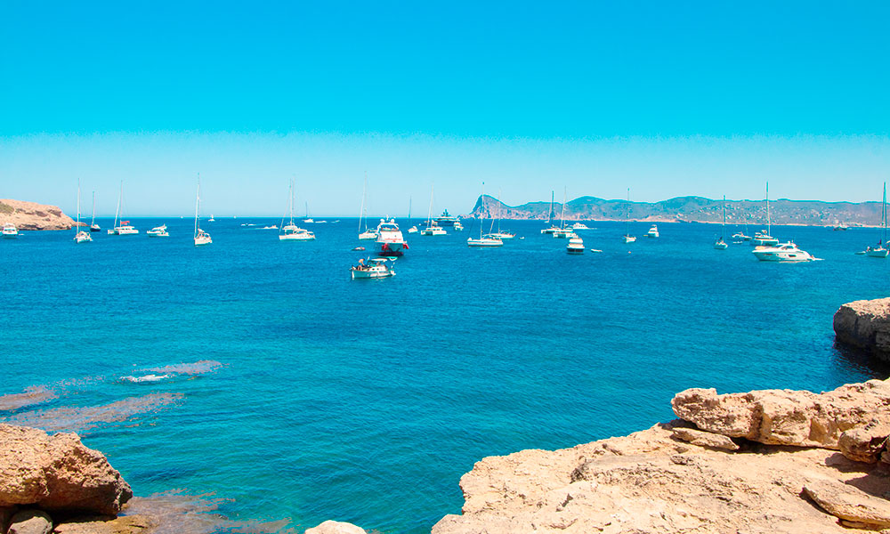 Boats in Cala Bassa Ibiza