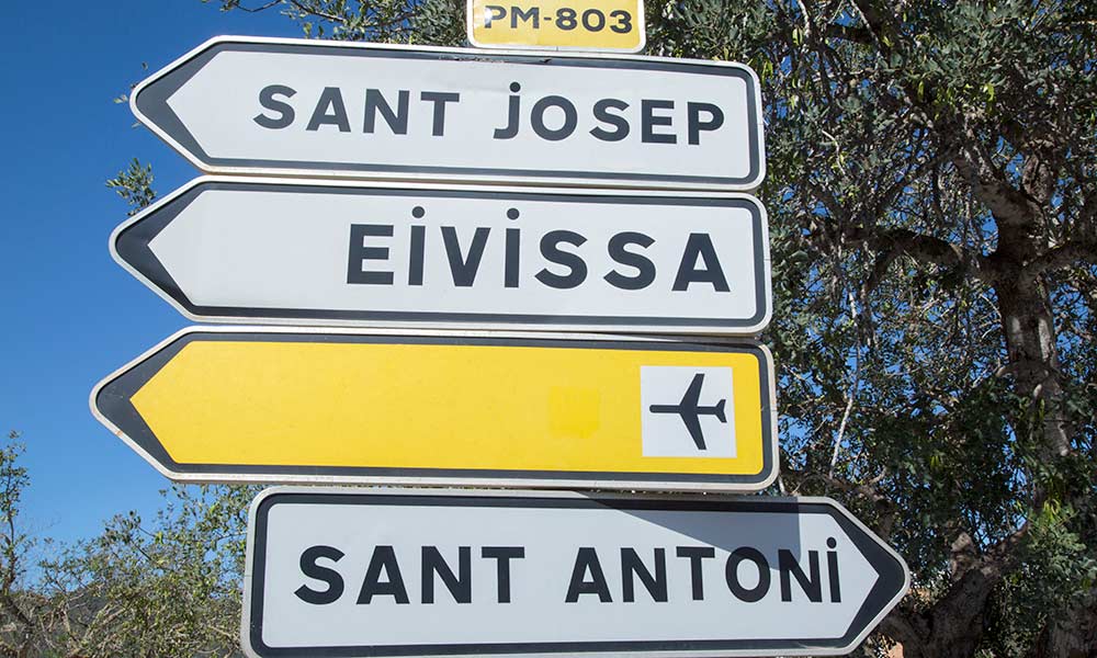 Ibiza road sign