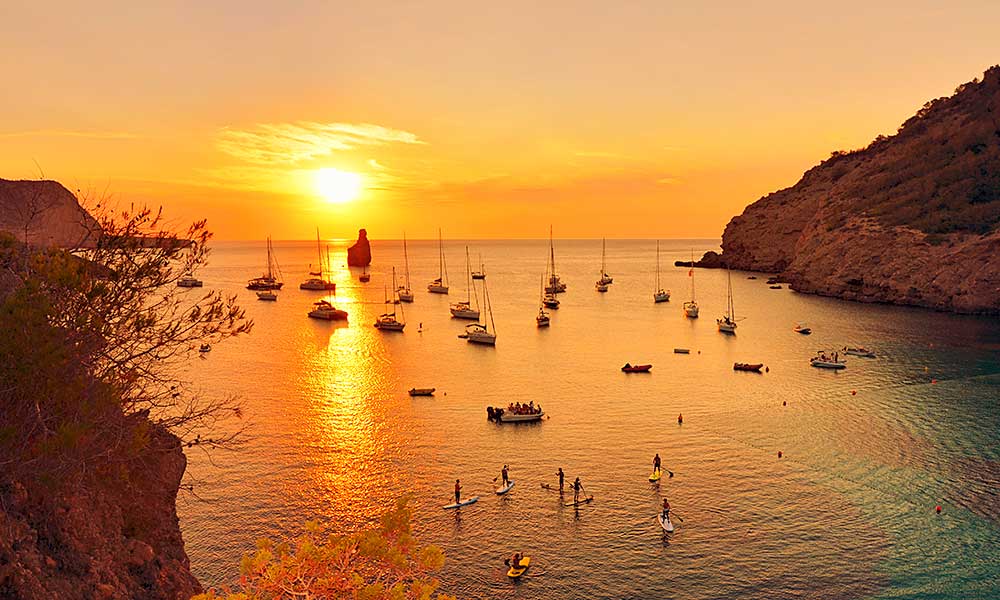 Sunset by boat Ibiza