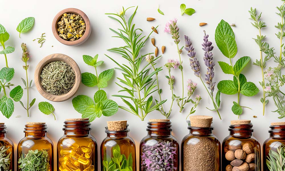 Spa with Mediterranean herbs