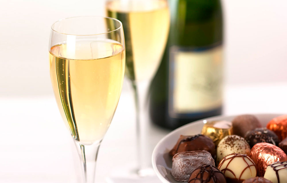 Champagne and chocolates