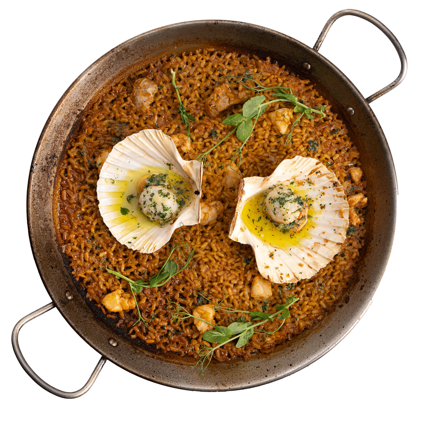 Arroz de vieira y rape