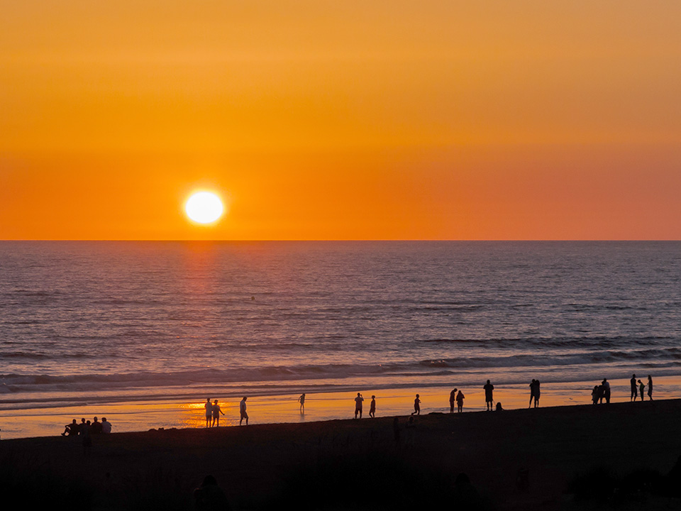 Playa de la Barrosa atardecer